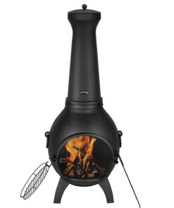VEVOR 56 cm Outdoor Aluminum Chiminea Fireplace with BBQ Grill
