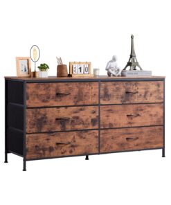 VEVOR 6-Drawer Fabric Dresser with Steel Frame