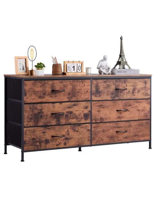 VEVOR 6 Drawer Fabric Dresser with Steel Frame