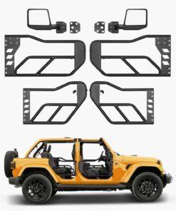 VEVOR 4-Door Steel Tube Doors with Mirrors for Jeep Wrangler JL 2018–2024 & Gladiator JT 2020–2024