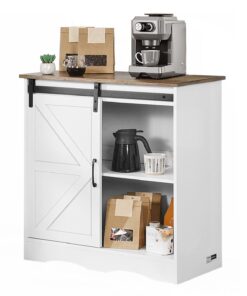VEVOR 3-Tier Coffee Bar Cabinet with Sliding Barn Doors