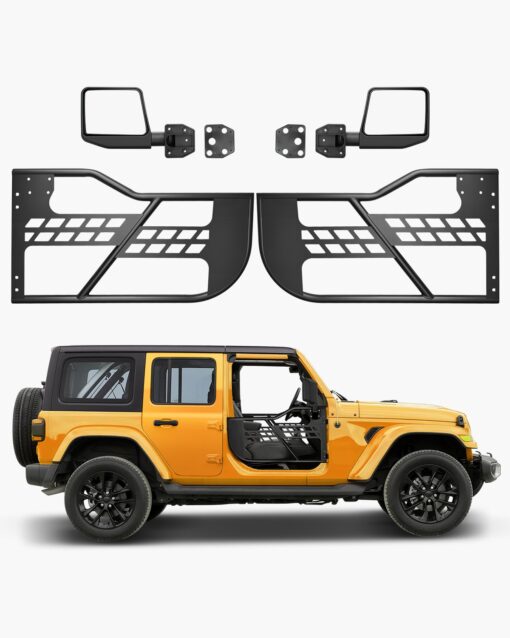 VEVOR 2 Door Tube Doors with Side Mirrors for 20182024 Jeep Wrangler JL Gladiator JT