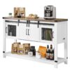 VEVOR 4 Tier Farmhouse Coffee Bar Cabinet with Sliding Barn Doors