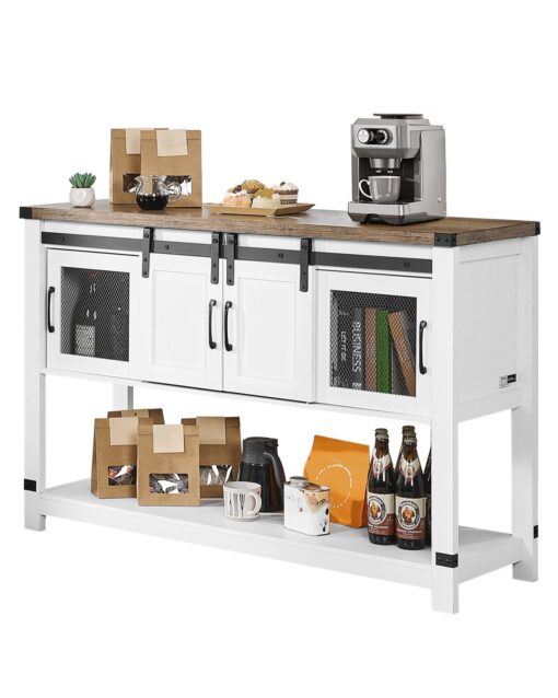 VEVOR 4 Tier Farmhouse Coffee Bar Cabinet with Sliding Barn Doors