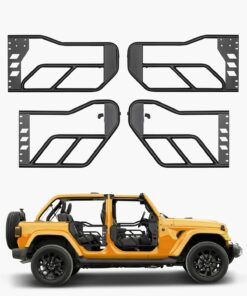 VEVOR 4 durvju tērauda cauruļu durvis 2007–2018 Jeep Wrangler JK – priekšējās un aizmugurējās bezceļu cauruļdurvis ar OE slēdzeni un gumijas spilventiņiem