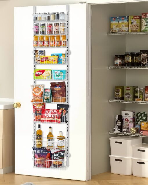 VEVOR 9 Tier Over the Door Adjustable Storage Rack Steel Hanging Organizer with 9 Baskets