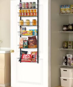 VEVOR 6-Tier Adjustable Over-the-Door Storage Rack – Hanging Organizer with Steel Frame