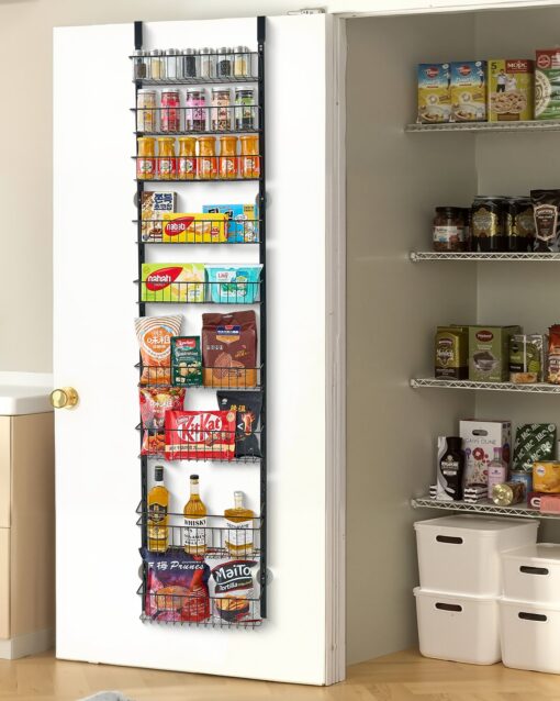 VEVOR 9 Tier Adjustable Over the Door Storage Rack with 9 Baskets