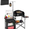 VEVOR Portable Camping Kitchen Table with Windscreen