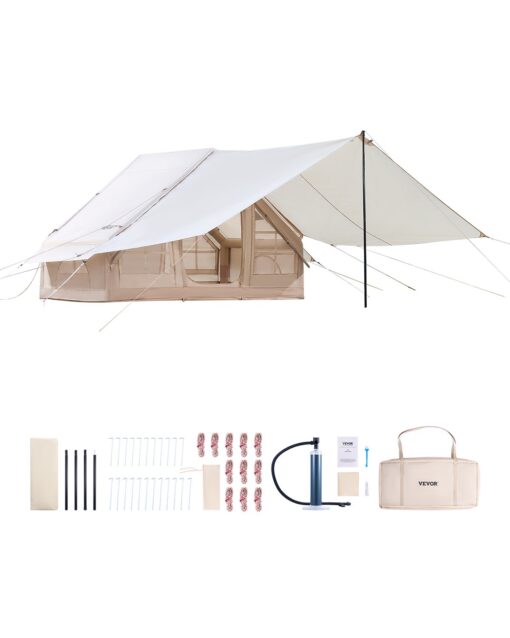 VEVOR Inflatable Glamping Tent for 3 5 People with Canopy