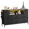 VEVOR 10 Drawer Fabric Dresser with LED Lights