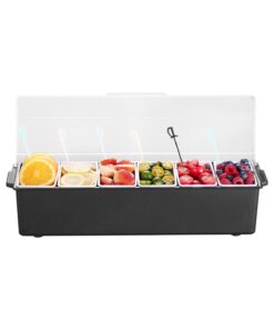 VEVOR 6-Compartment Chilled Condiment Server with Lid – BPA-Free