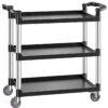 VEVOR Heavy Duty 3 Tier Utility Cart with Wheels