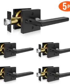 5PCS Matte Black Interior Privacy Door Handles