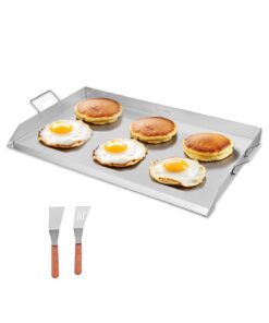 VEVOR 91x56 cm Stainless Steel Flat Top Griddle – Universal BBQ Grill Pan for Gas & Electric Stovetops