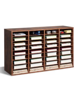 VEVOR Wood Literature Organizer with 36 Adjustable Compartments