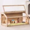 VEVOR Wooden Hamster Cage 81cm  Spacious Small Animal Habitat with Acrylic Panels for Rodents