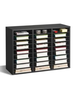 VEVOR Wooden Literature Organizer with 27 Removable Compartments