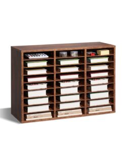 VEVOR Wood Literature Organizer with 27 Removable Compartments