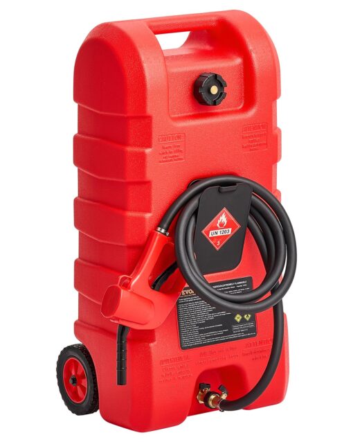 VEVOR 57L Portable Fuel Caddy with Gravity Hand Pump Durable HDPE GasolineDiesel Tank for Outdoor Vehicle Use