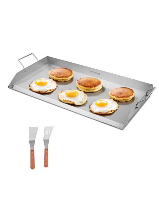 VEVOR 81x41 cm Stainless Steel Flat Top Griddle Universal BBQ Grill Pan for Gas