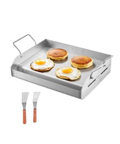 VEVOR Stainless Steel Flat Top Griddle 43x33 cm – Universal BBQ Grill Pan for Gas