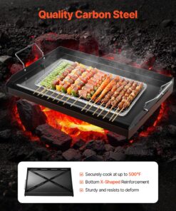 Universal Grill Cookware with Removable Handles & Grease Trough