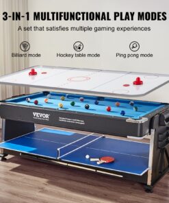 Air Hockey & Table Tennis with Storage & Accessories