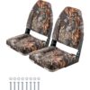VEVOR Folding High Back Boat Seat with Camouflage Cushion