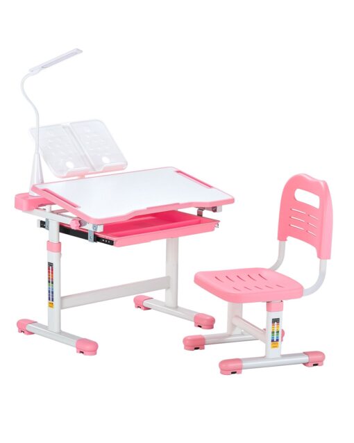 VEVOR Adjustable Kids Desk Chair Set with Tilted Desktop