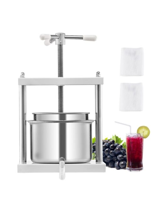 VEVOR 5L Manual Fruit Wine Press Stainless Steel Juice Cheese Maker