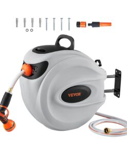 VEVOR 40m Retractable Garden Hose Reel with 180° Swivel Wall Mount