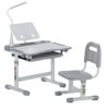 VEVOR Adjustable Kids Study Desk  Chair Set with LED Lamp
