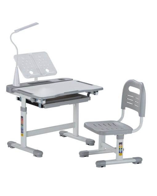 VEVOR Adjustable Kids Study Desk Chair Set with LED Lamp