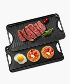 VEVOR 51x25 cm Reversible Cast Iron Grill Griddle Pan