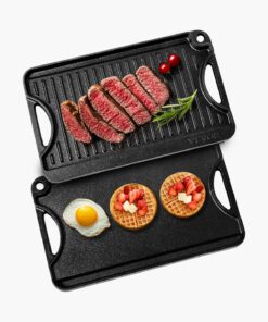 VEVOR 35.5x21.6 cm Reversible Cast Iron Grill Griddle Pan