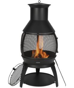 VEVOR 56 cm Outdoor Iron Chiminea Fireplace with 360° Mesh
