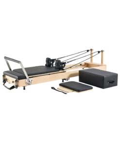 VEVOR Foldable Wooden Pilates Reformer with Adjustable Springs & Accessories
