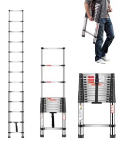 VEVOR 3.74m Telescoping Stainless Steel Extension Ladder