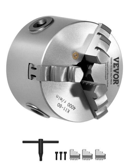 VEVOR 80 mm 3 Jaw Self Centering Lathe Chuck for Metalworking
