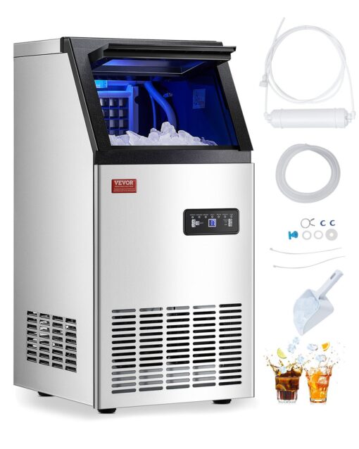VEVOR Commercial Ice Maker Machine with 28kg Storage