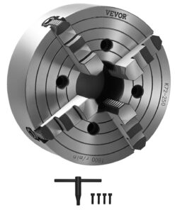 VEVOR 250 mm 4-Jaw Self-Centering Lathe Chuck for Drilling and Milling Machines – Hardened Cast Iron