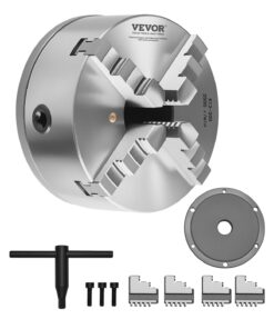 VEVOR 200 mm 4-Jaw Self-Centering Lathe Chuck with 38 mm-8 Threaded Backing Plate
