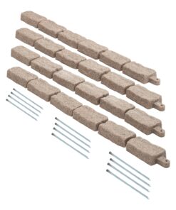 VEVOR Faux Stone Garden Edging 118x9.5 cm - Weatherproof Plastic Border for Lawns
