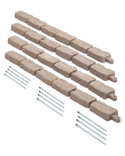 VEVOR Faux Stone Garden Edging 118x95 cm Weatherproof Plastic Border for Lawns