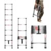 VEVOR 254m Telescoping Stainless Steel Ladder with 15in Wide Steps