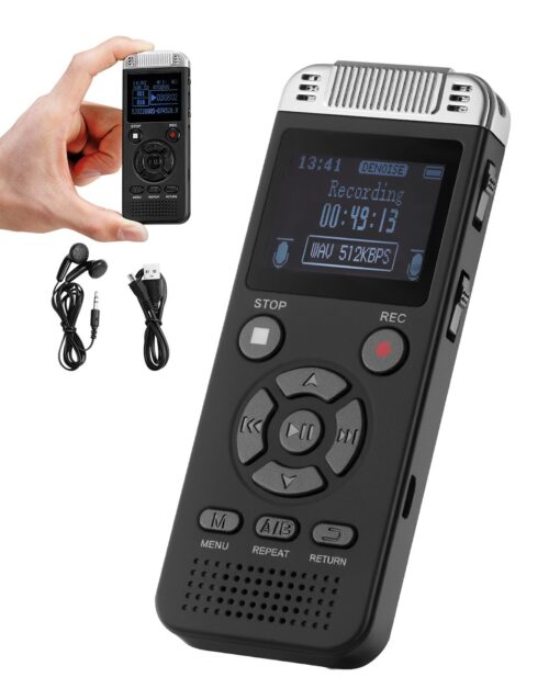 VEVOR 128GB Digital Voice Recorder with Voice Activation