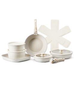 VEVOR 17-Piece Nonstick Granite Cookware Set with Removable Handles