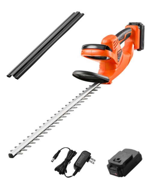 VEVOR 20V Cordless Electric Hedge Trimmer with 51cm Dual Action Blade 2Ah Battery Powerful