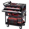 VEVOR 5 Tier Rolling Tool Cart with Lockable Drawers  Pegboard